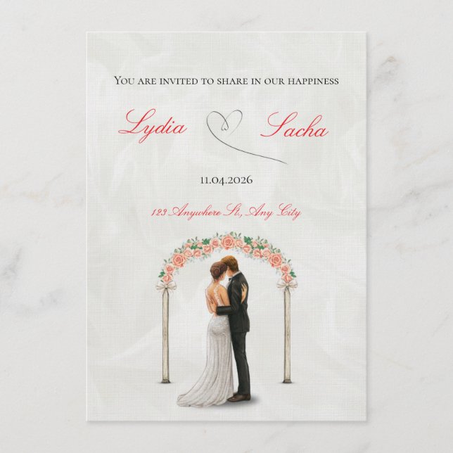 Elegant Wedding Invitation Template (Devant)