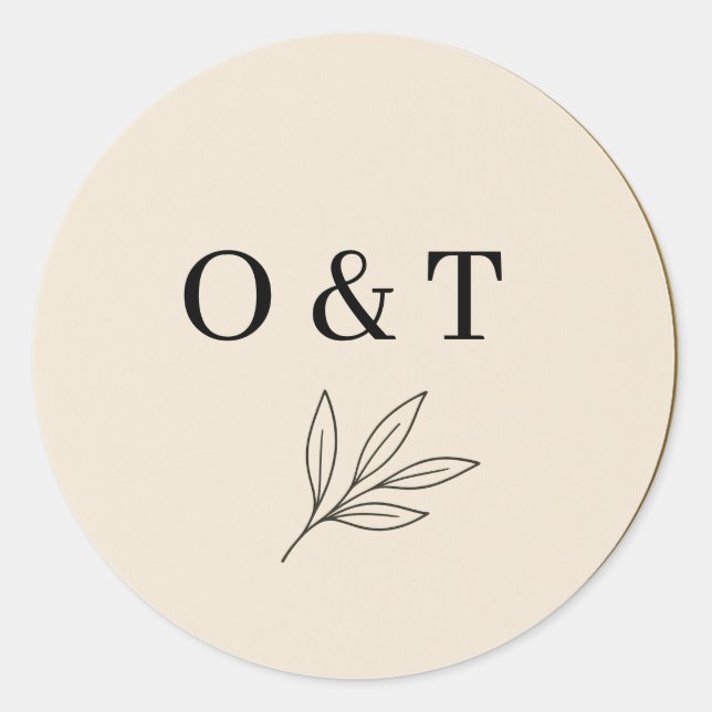 Elegant Wedding Monogram Sticker – Personalized  (Devant)