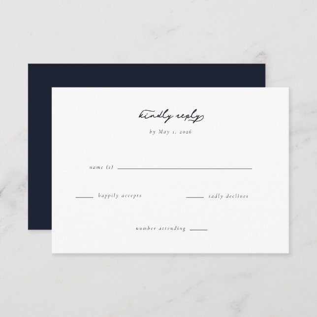 Elegant Wedding RSVP Card (Devant / Derrière)
