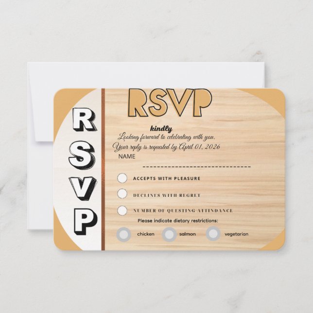 Elegant Wedding RSVP Card | Customizable Reply  (Devant)