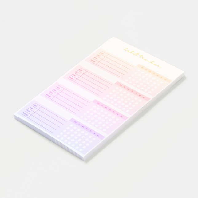 Elegant Weekly Habit Tracker Post-it Notes (Incliné)