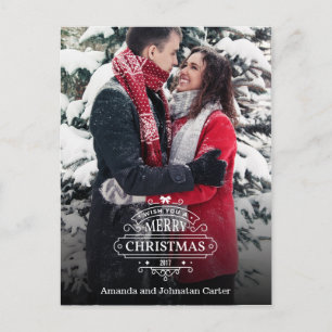 Elégant Whimsical Christmas Photo Carte postale