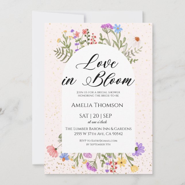  Elegant Wildflower Bridal Shower Invitation (Devant)