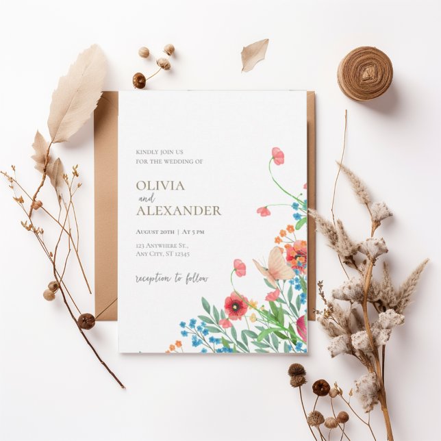 Elegant Wildflower Meadow Wedding Invitation (Créateur téléchargé)