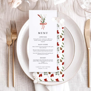 Elegant Winter Botanical Baby shower Menu