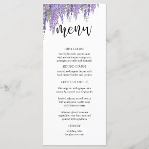 Elegant Wisteria arbre Mariage Menu