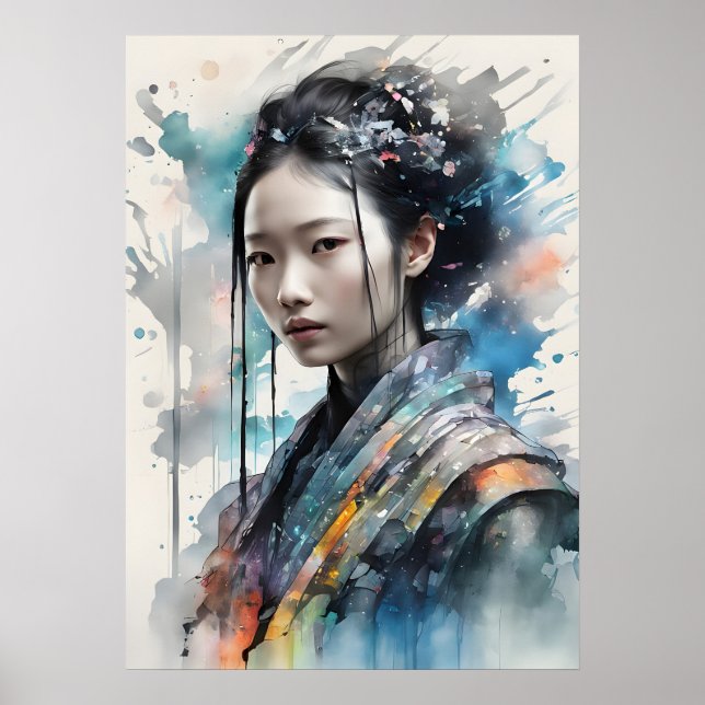 Elegant Woman in Vibrant Attire Poster (Devant)