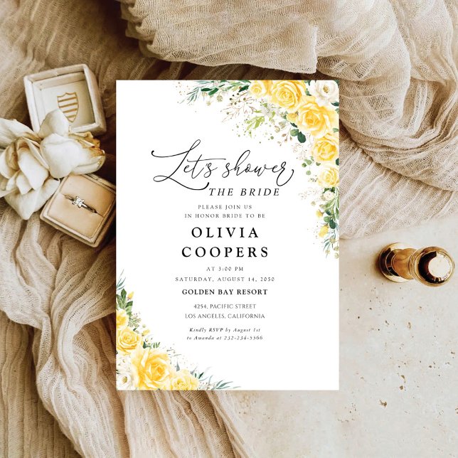 Elegant Yellow Bridal Shower Invitation (Créateur téléchargé)