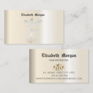 Élégant yoga de fleur de lotus, carte de visite