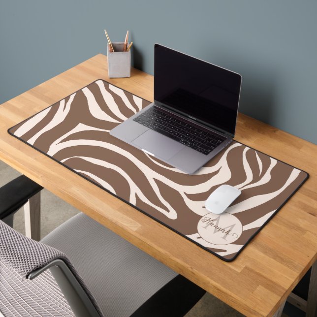Elégant Zebra Mocha Motif (Bureau 2)
