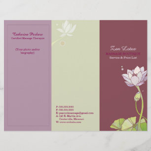 Elégant Zen Lotus Tri Plier Brochures d'affaires