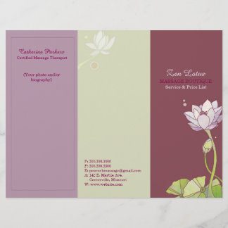 Elégant Zen Lotus Tri Plier Brochures d'affaires