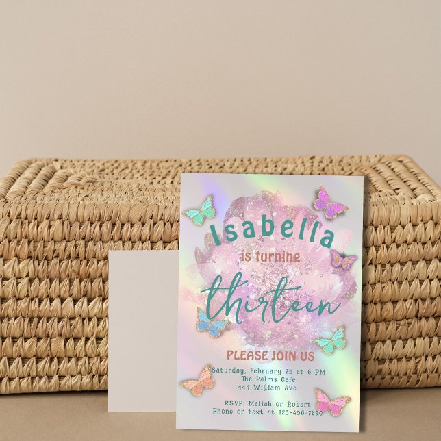 Élégante 13ème anniversaire fêté Invitation fille (Créateur téléchargé)