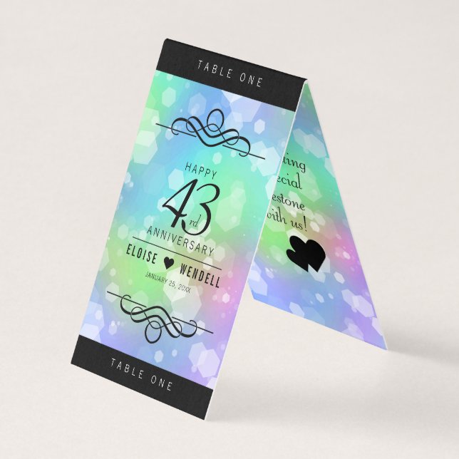 Élégante 43ème anniversaire du Mariage Opal (Front)