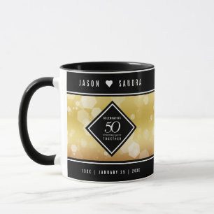 Elégante 50e Mug Anniversaire Mariage d'or