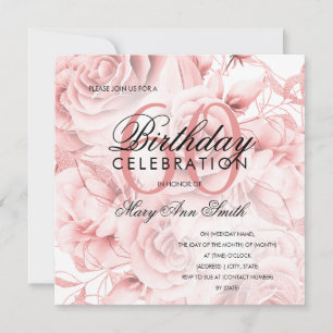 Élégante 60e fête d'anniversaire Floral Rose Gold