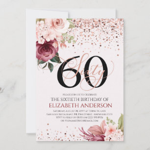 Elégante 60ème invitation à fêter l'anniversaire