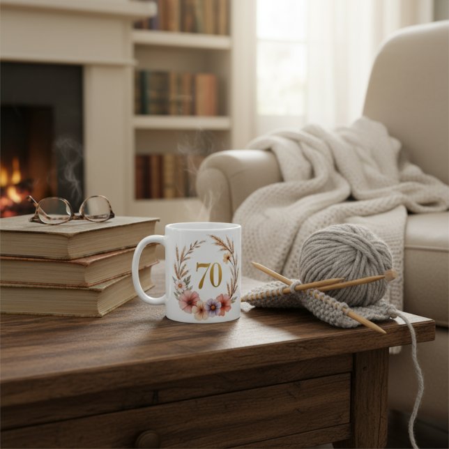 Elégante 70ème Anniversaire Mug pour grand-mère -  (Créateur téléchargé)