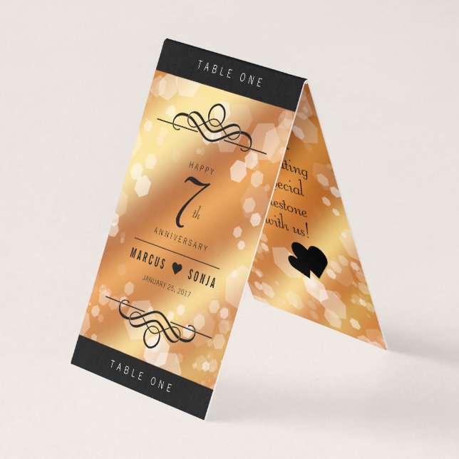Élégante 7ème anniversaire du Mariage de cuivre (Front)