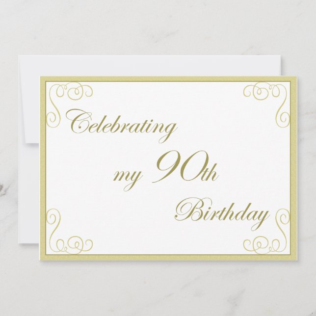 Elégante 90e anniversaire de fête Invitation (Devant)