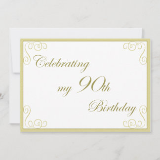 Elégante 90e anniversaire de fête Invitation
