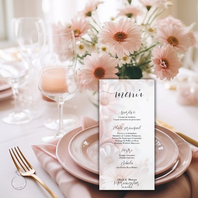 Elegante acuarela rubor rosa margaritas (Créateur téléchargé)