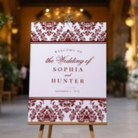 Elégante Affiche de bienvenue de Mariage damassé B