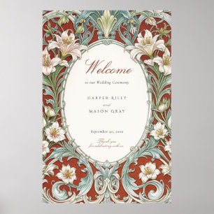 Élégante Affiche de bienvenue Mariage Art Nouveau
