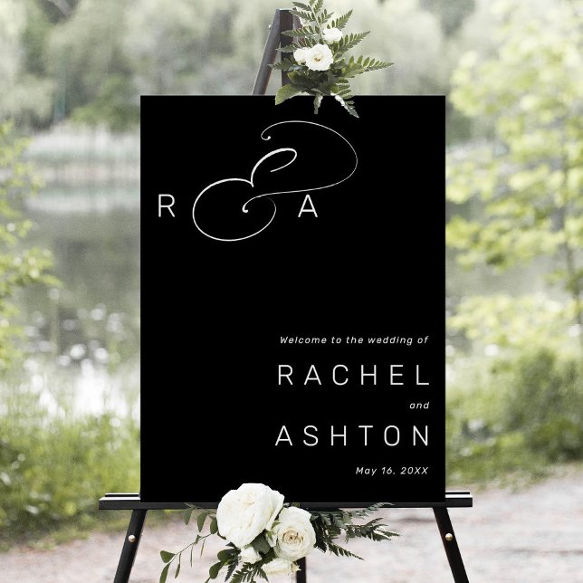 Élégante Affiche de bienvenue Mariage de monogramm (Créateur téléchargé)