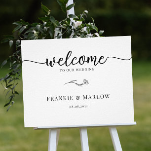 Élégante Affiche de bienvenue Mariage de script