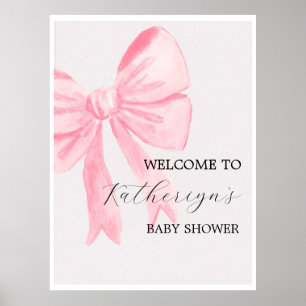 Élégante affiche de bienvenue pour la baby shower