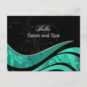 élégante aqua fleurishbusiness ThankYou Cartes