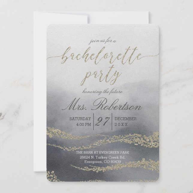 Elégante aquarelle Bachelorette Party Invitation (Devant)