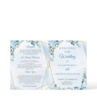 Elégante aquarelle bleu poussiéreuse à fleurs euca