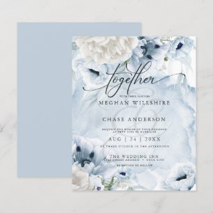 Elégante Aquarelle Bleue Fleurs de Pavot Abordable