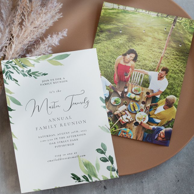 Elégante aquarelle Botanique Famille Réunion Photo (Créateur téléchargé)