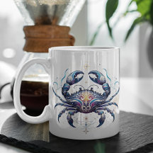 Elégante aquarelle Cancer Zodiac Mug personnalisé