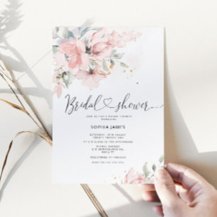 Elégante aquarelle couleur rousse invitation douch