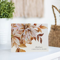 Elégante aquarelle d'automne Mariage Floral Merci