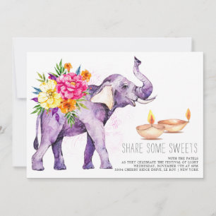 Elégante aquarelle Diwali Festival Invitation