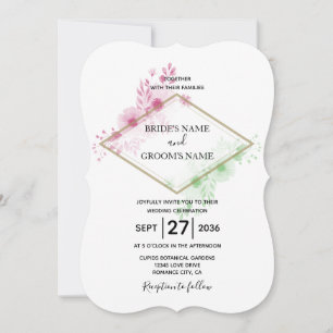 Elégante Aquarelle Fleurs Mariage Invitations