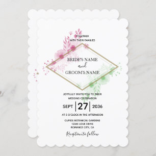 Elégante Aquarelle Fleurs Mariage Invitations