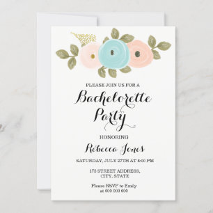 Elégante aquarelle Floral Bachelorette Invitation