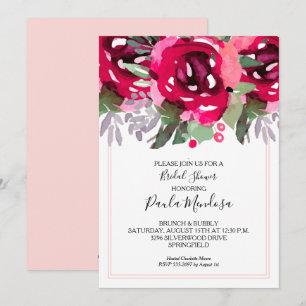 Elégante aquarelle Floral Douche nuptiale Invitati