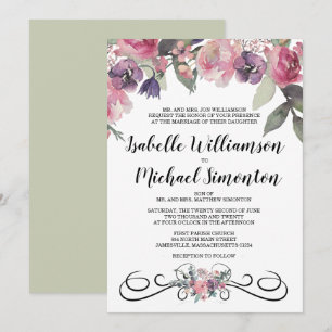 Elégante aquarelle Floral Wedding Invitations
