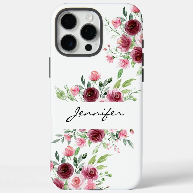 Elégante aquarelle florale Rose iPhone / coque ipa (Verso)
