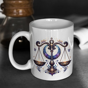 Elégante aquarelle Libra Zodiac Mug personnalisé