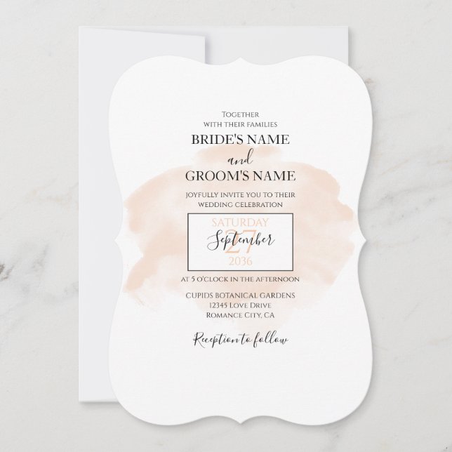 Elégante aquarelle mariage invitations (Devant)