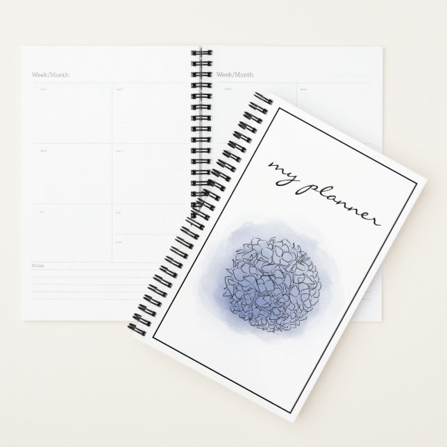 Elégante Aquarelle Moderne Chic Pastel Fleurs Bleu (Devant avec enveloppe)