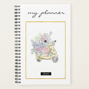 Elégante aquarelle Moderne Pink Vélo Flowers